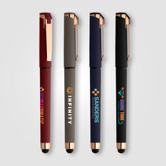 Image of the Islander Softy Rose Gold Gel Pen w/ Stylus - ColorJet promotional product, SKU AGY-C.