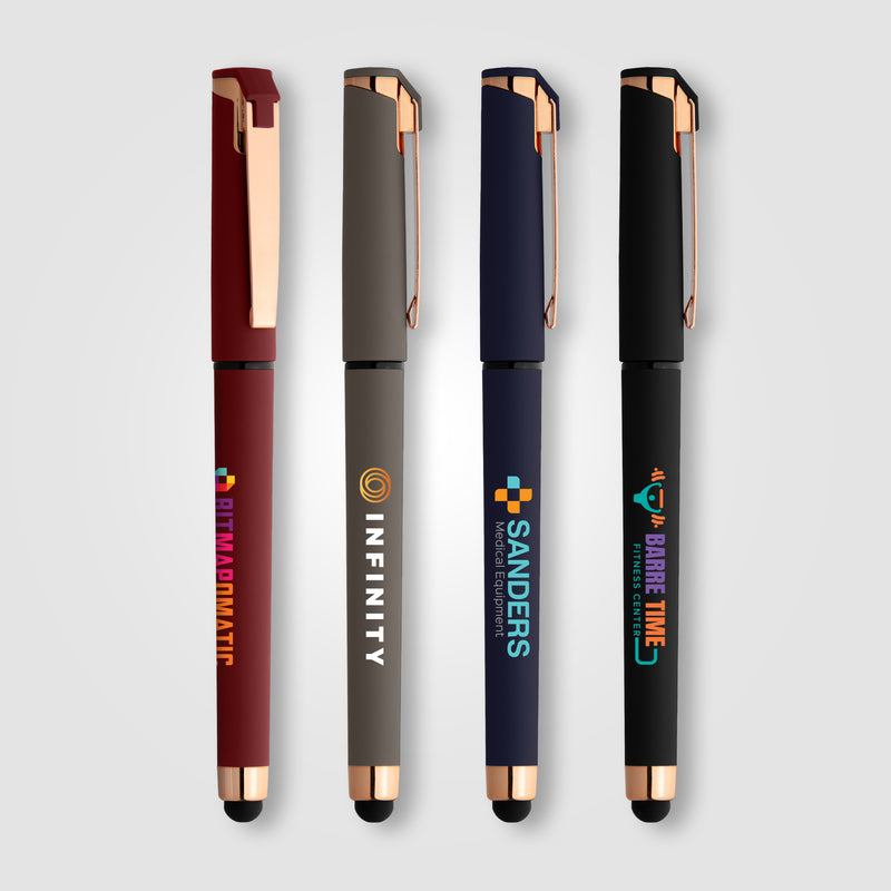 Islander Softy Rose Gold Gel Pen w/ Stylus - ColorJet-zoom-