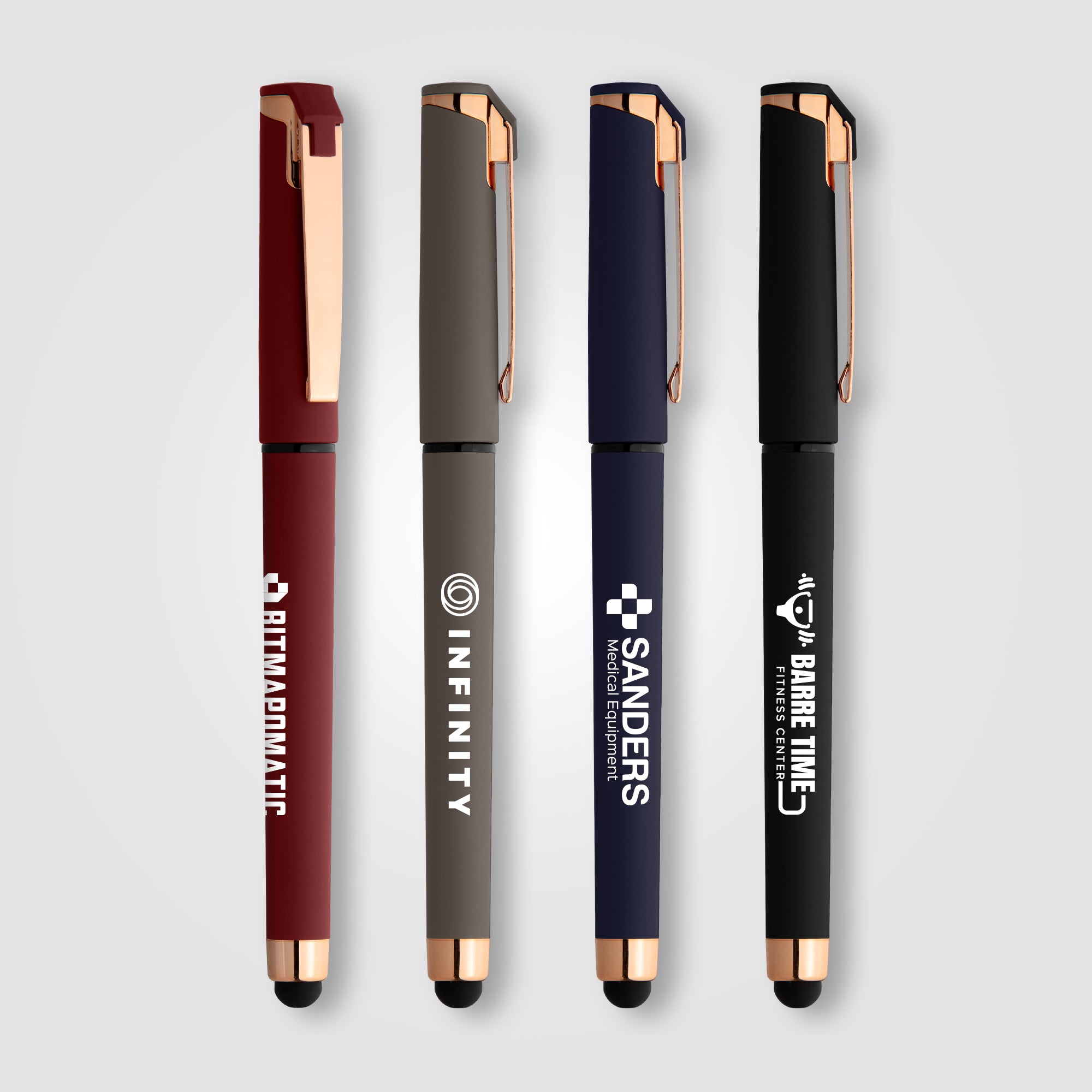 Image of the Islander Softy Rose Gold Gel Pen w/ Stylus promotional product, SKU AGY.