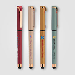 Image of the Islander Softy Rose Gold Metallic Designer Gel Pen w/ Stylus - ColorJet promotional product, SKU AJD-C.