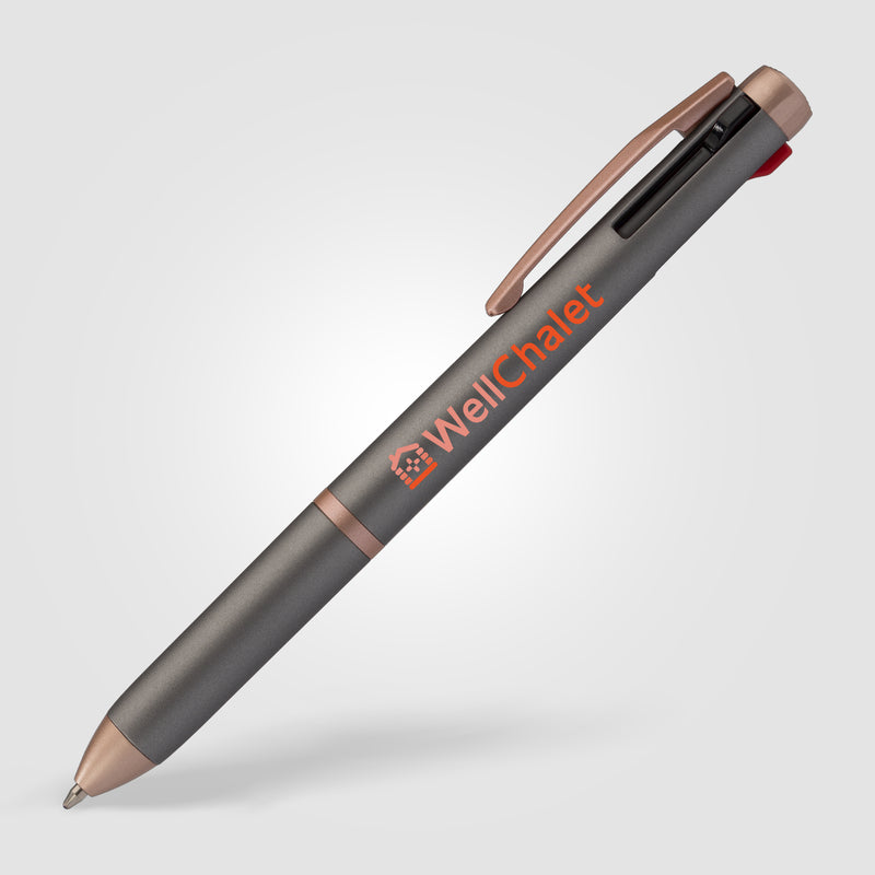 Trio Rose Gold Multi-Ink Pen - ColorJet-zoom-
