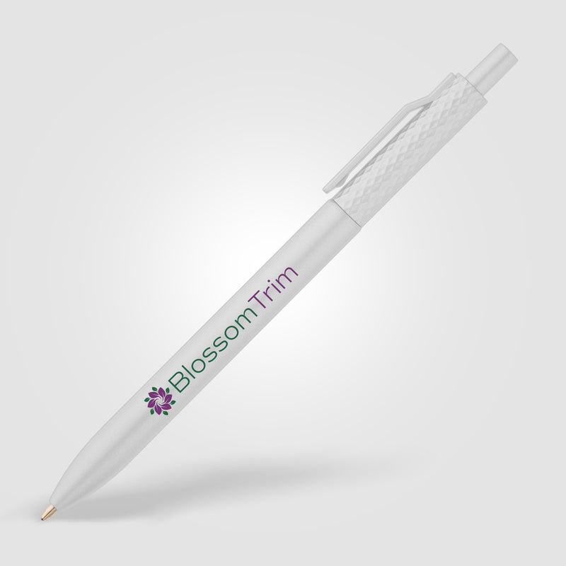 Vale Recycled Plastic Diamond Textured Metallic Pen -ColorJet-zoom-