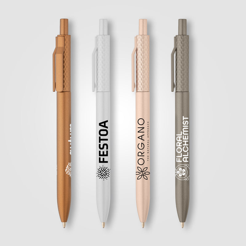 Vale Recycled Plastic Diamond Textured Metallic Pen-zoom-