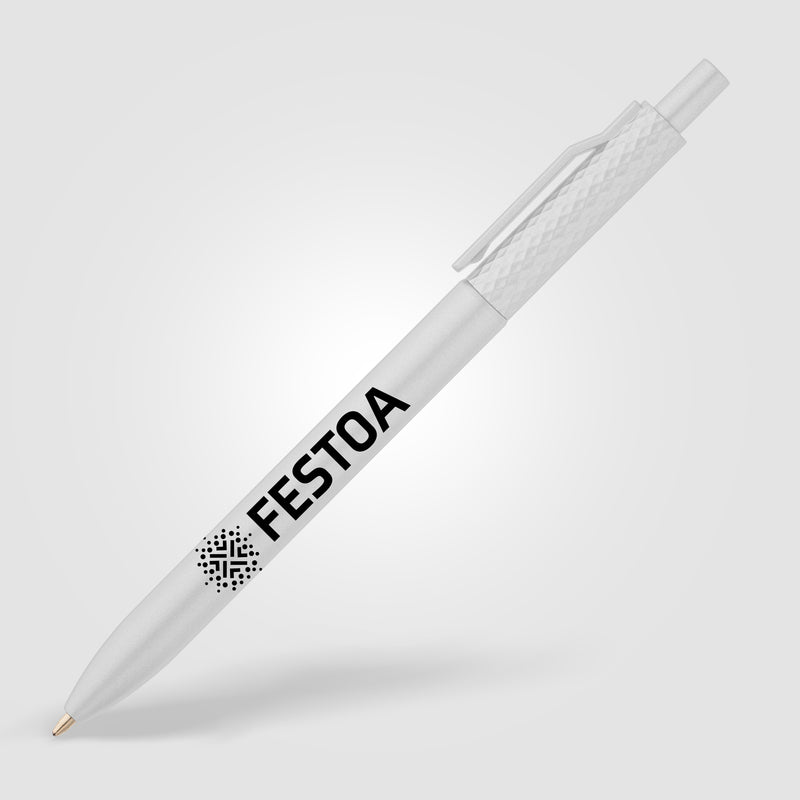 Vale Recycled Plastic Diamond Textured Metallic Pen-zoom-