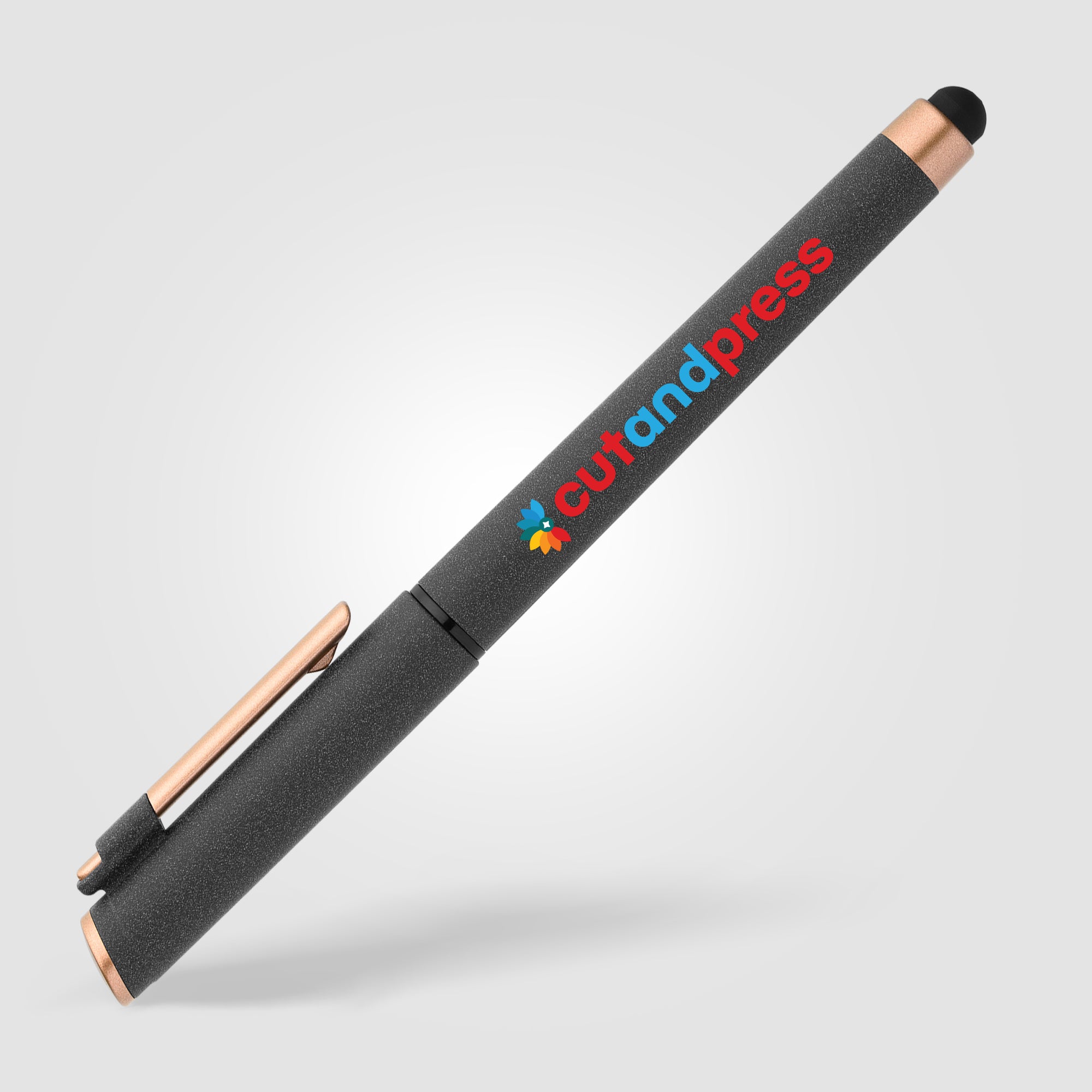 York Recycled Plastic Bronze Trim Stylus Gel Pen -ColorJet-zoom-2