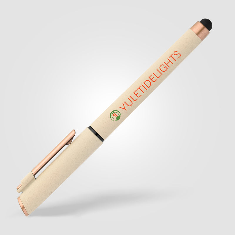 York Recycled Plastic Bronze Trim Stylus Gel Pen -ColorJet-zoom-