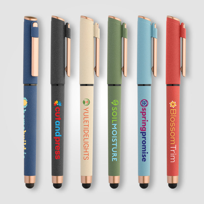 York Recycled Plastic Bronze Trim Stylus Gel Pen -ColorJet-zoom-