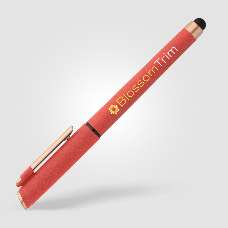 York Recycled Plastic Bronze Trim Stylus Gel Pen -ColorJet-zoom-