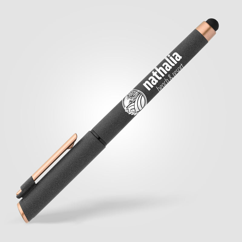 York Recycled Plastic Bronze Trim Stylus Gel Pen-zoom-