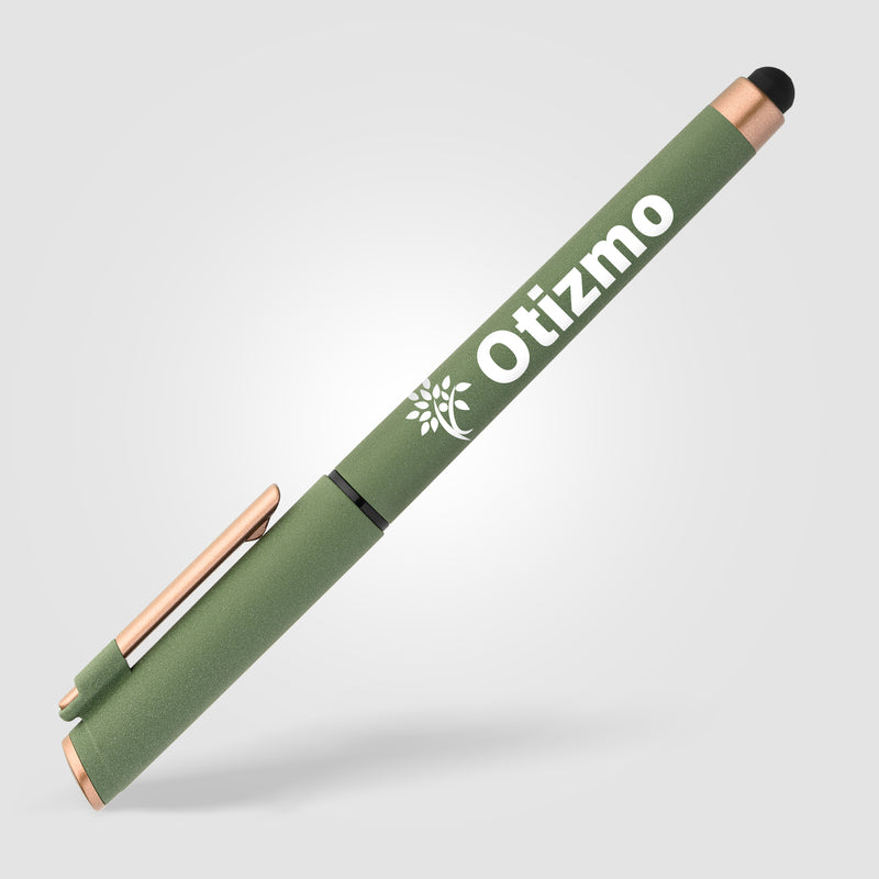 York Recycled Plastic Bronze Trim Stylus Gel Pen-zoom-