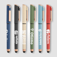 Image of the York Recycled Plastic Bronze Trim Stylus Gel Pen promotional product, SKU ALM.