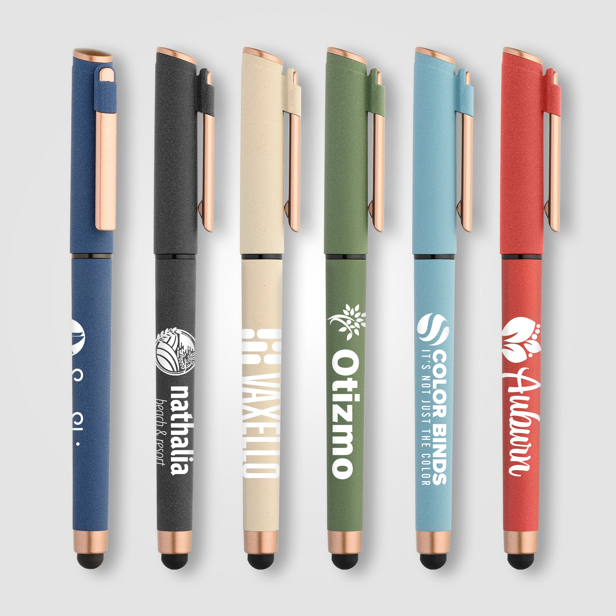 Image of the York Recycled Plastic Bronze Trim Stylus Gel Pen promotional product, SKU ALM.