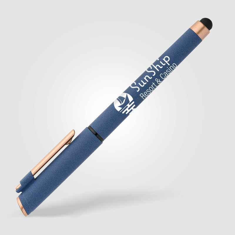 York Recycled Plastic Bronze Trim Stylus Gel Pen-zoom-