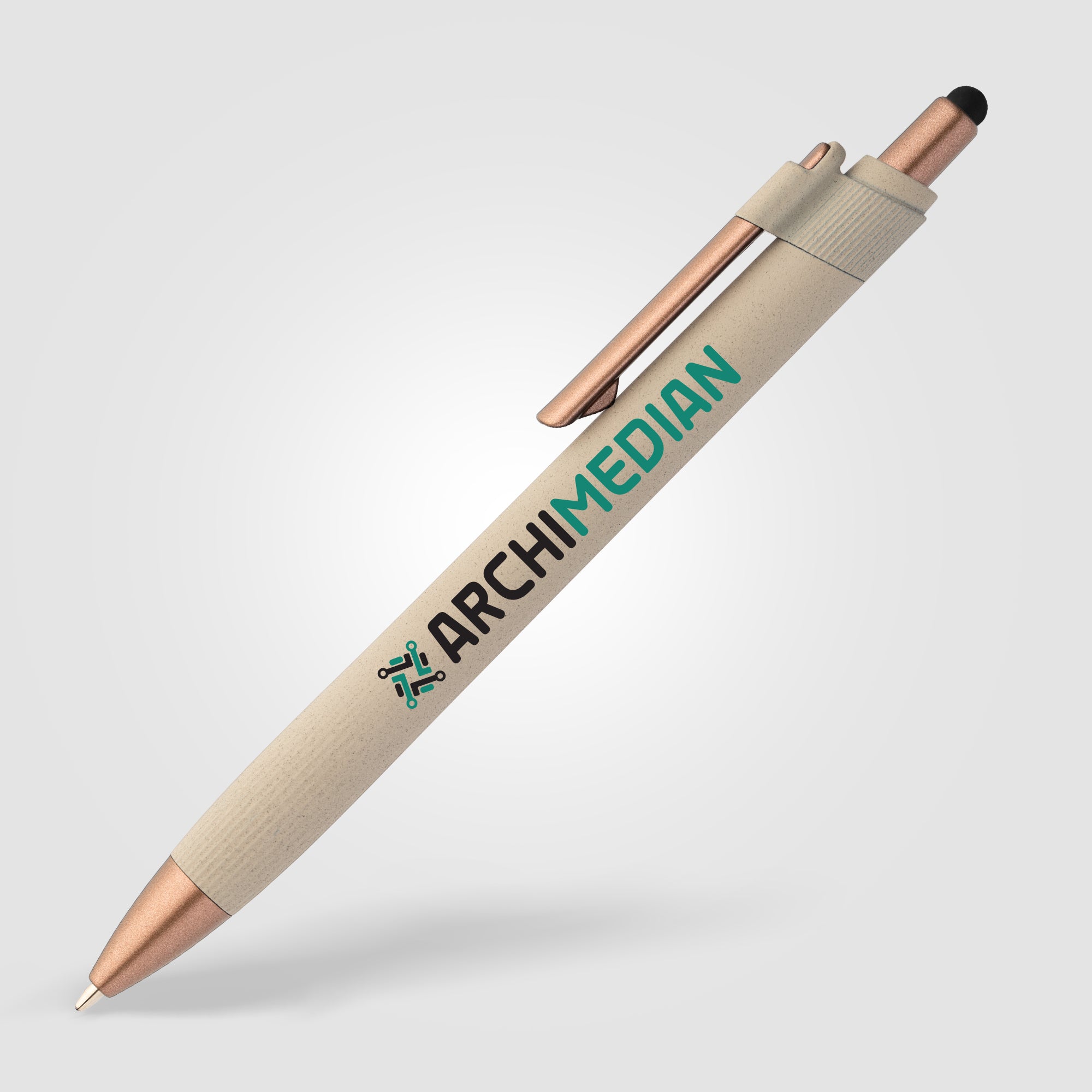 York Recycled Plastic Bronze Trim Stylus Ballpoint Pen -ColorJet-zoom-3