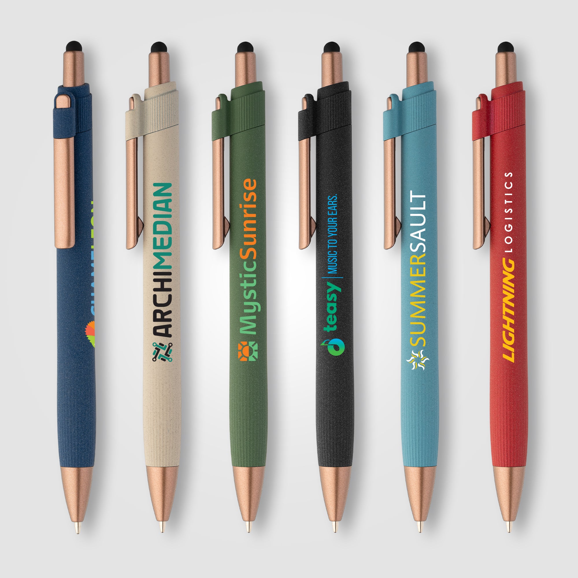 Image of the York Recycled Plastic Bronze Trim Stylus Ballpoint Pen -ColorJet promotional product, SKU ALN-C.