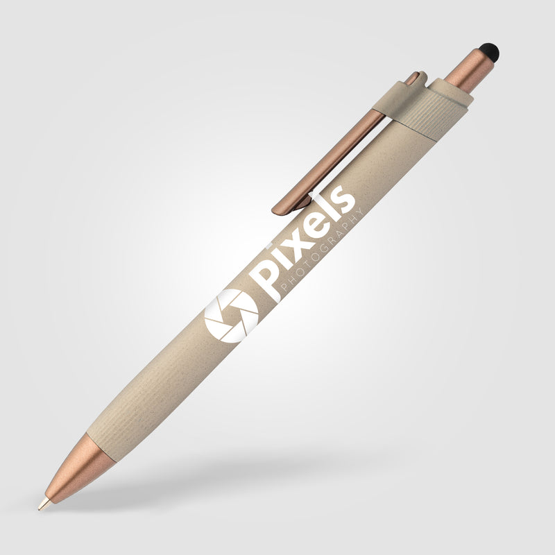 York Recycled Plastic Bronze Trim Stylus Ballpoint Pen-zoom-