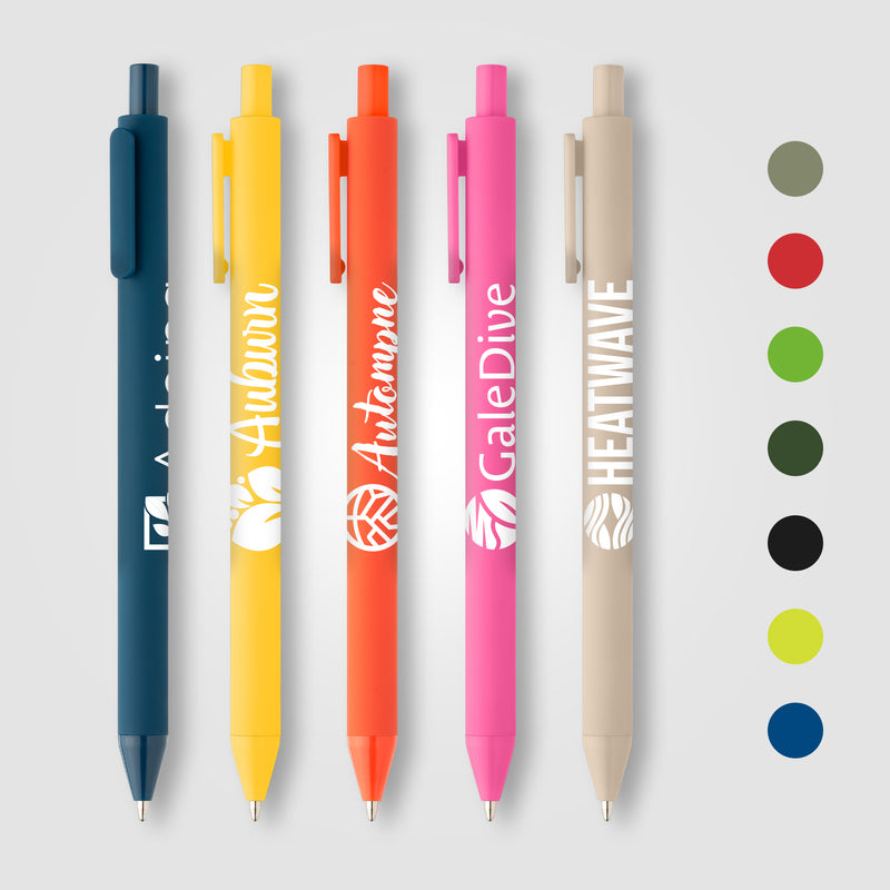 Bloom Recycled Plastic Retractable Soft Touch Pen-zoom-