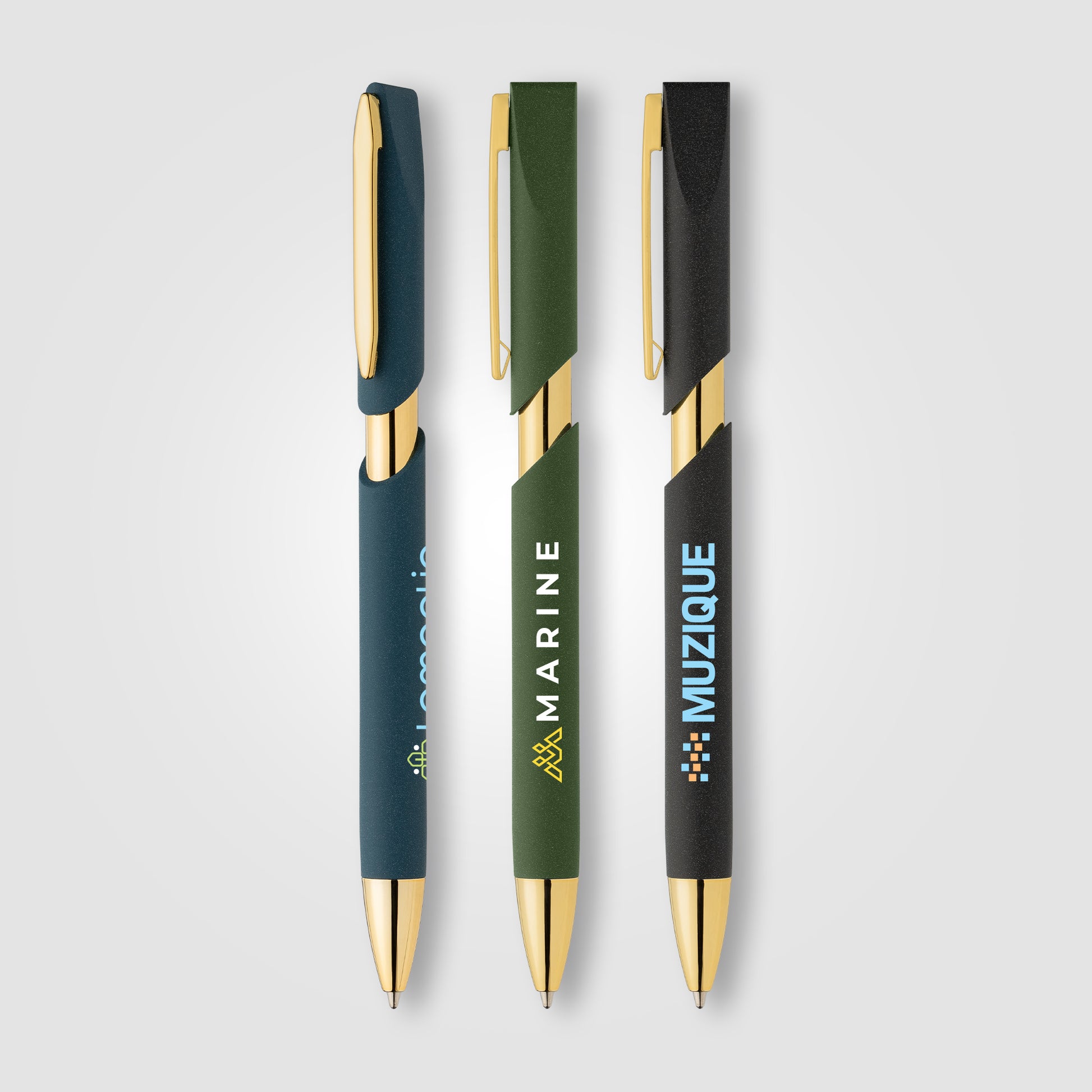 Image of the Aurelia Recycled Plastic Gold Trim Pen - ColorJet promotional product, SKU AMD-C.