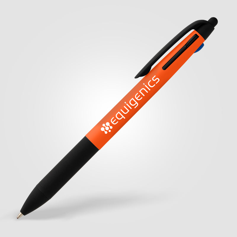 Malta Recycled Plastic 3-in-1 Stylus Neon Grip Multi-Ink Pen-zoom-