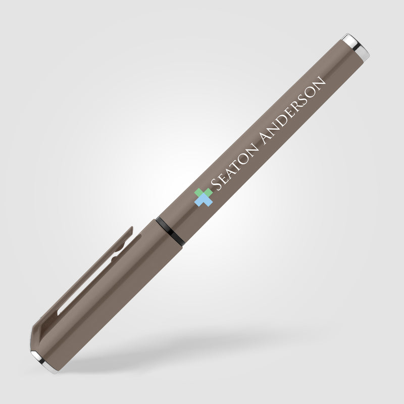 Islander Recycled Plastic Monochrome Gel Grip Pen - ColorJet-zoom-