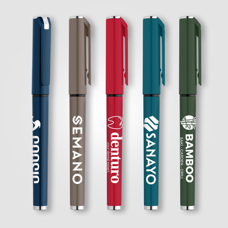 Islander Recycled Plastic Monochrome Gel Grip Pen-zoom-