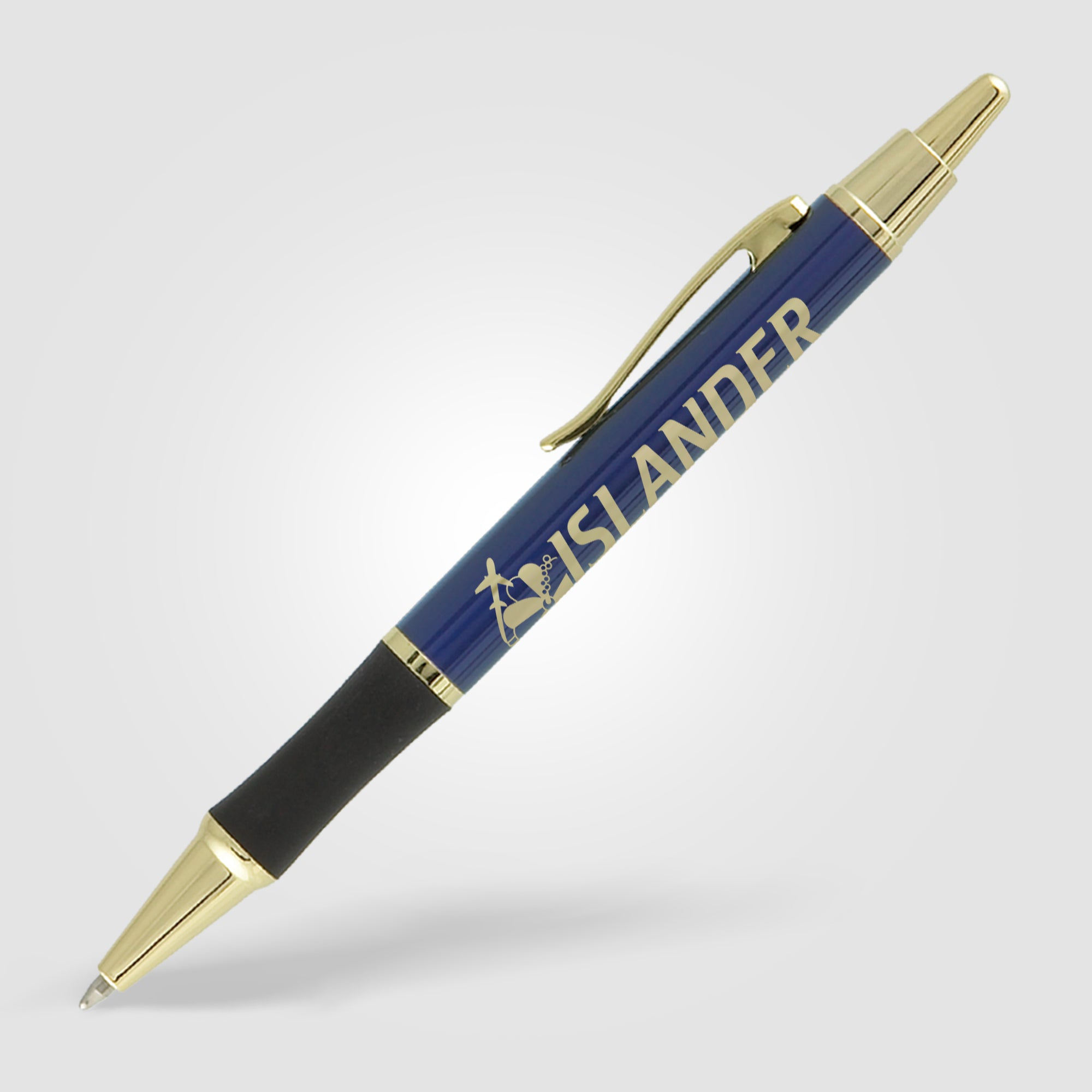 Matrix Grip Pen w/ Gold Top & Accents - LaserMax - Metal Pen-zoom-3