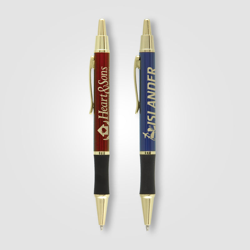 Matrix Grip Pen w/ Gold Top & Accents - LaserMax - Metal Pen-zoom-