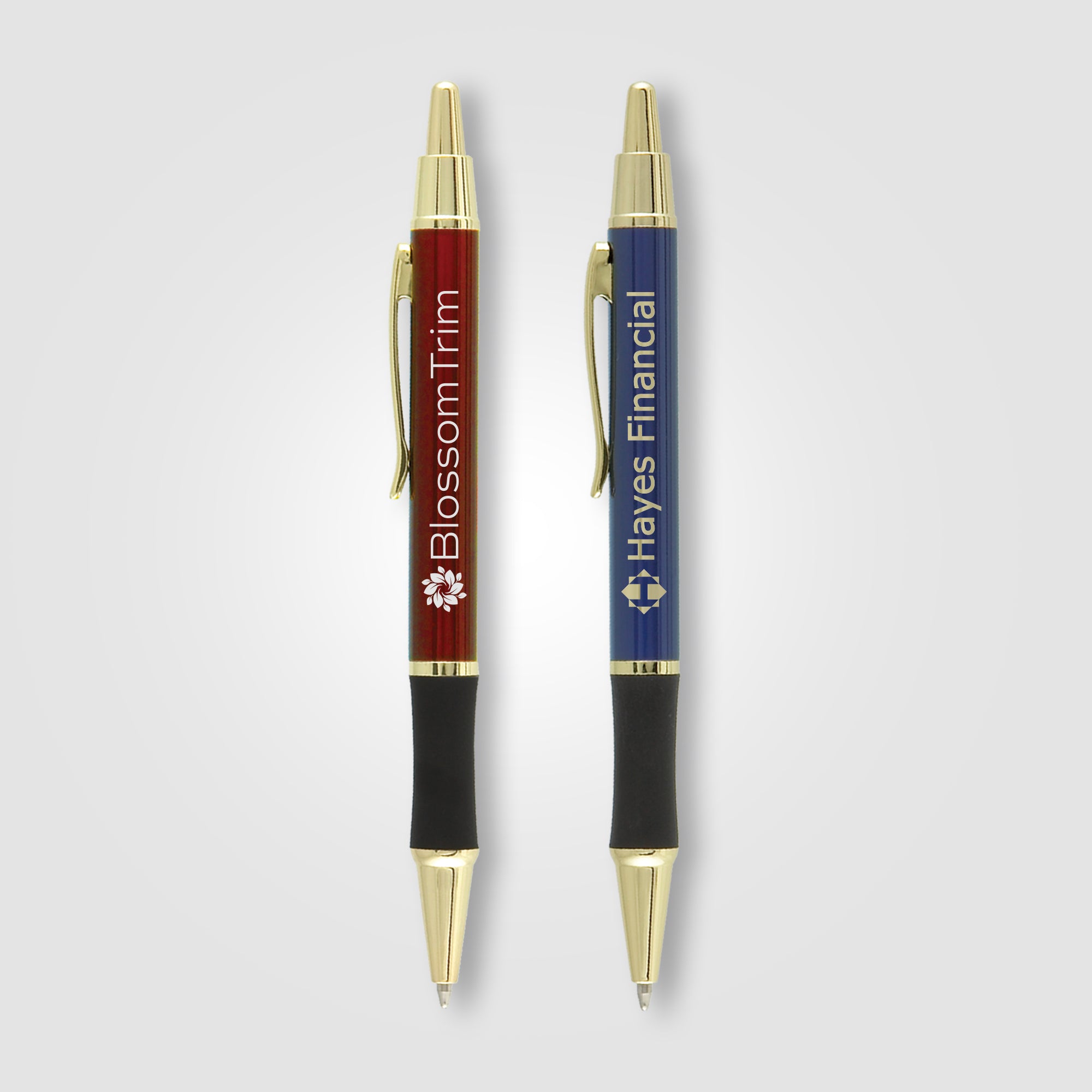 Matrix Grip Pen w/ Gold Top & Accents - Laser Engraved Metal Pen