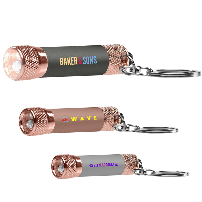 Chroma Softy Rose Gold Metallic - LED Flashlight with Keyring - ColorJet-zoom-
