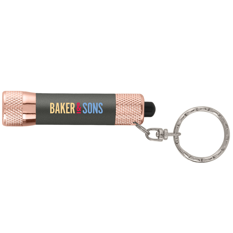 Chroma Softy Rose Gold Metallic - LED Flashlight with Keyring - ColorJet-zoom-