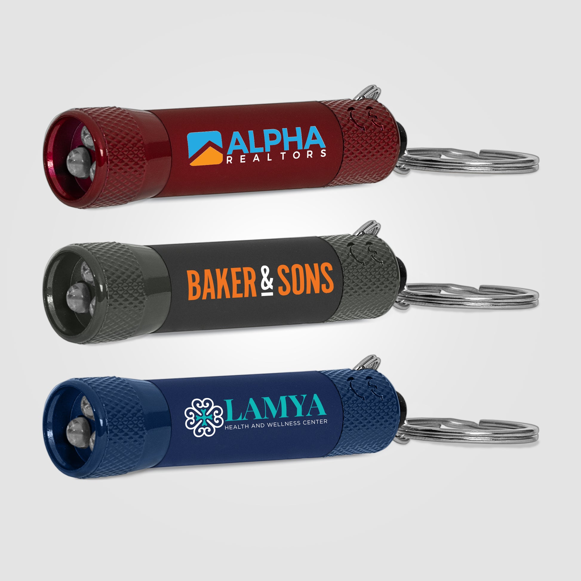 Image of the Chroma Softy Monochrome Classic - LED Flashlight with Keyring - ColorJet promotional product, SKU FHO-C.
