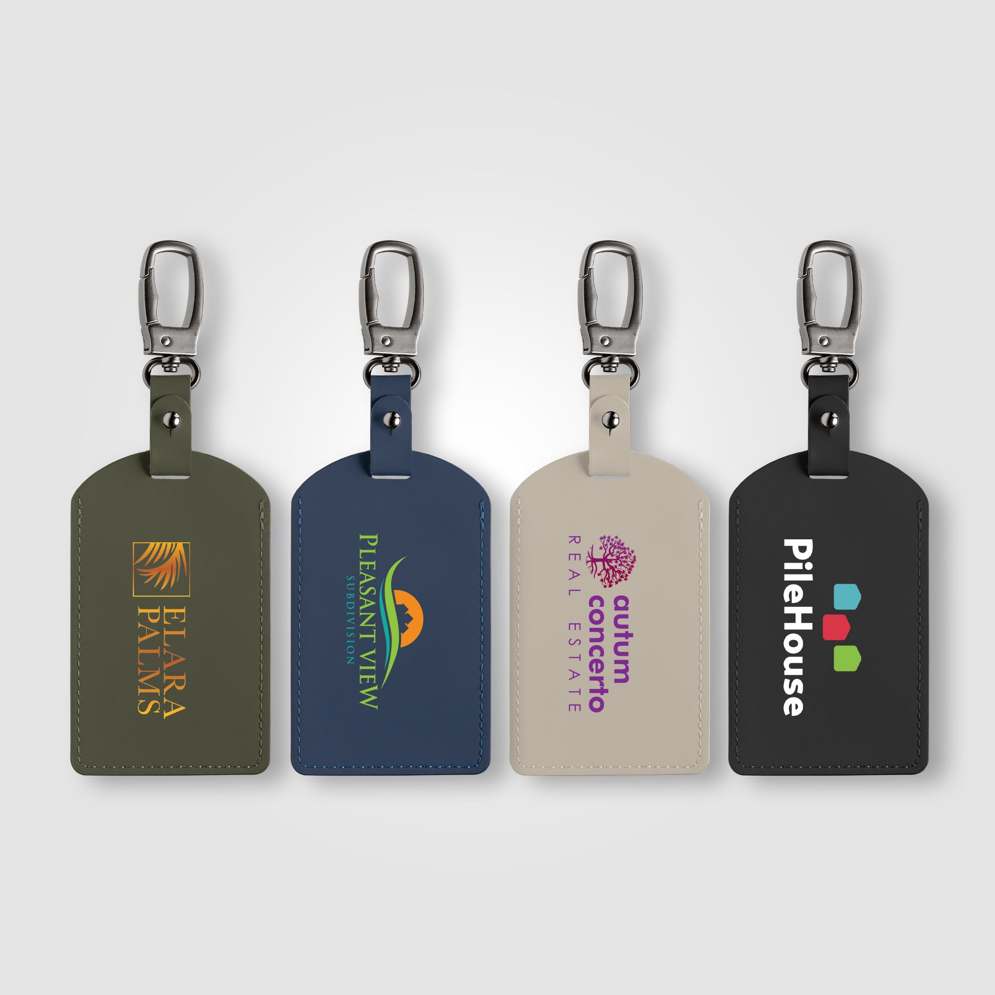 Image of the Malmö Recycled Plastic Metal Carabiner Luggage Tag - ColorJet promotional product, SKU FIW-C.