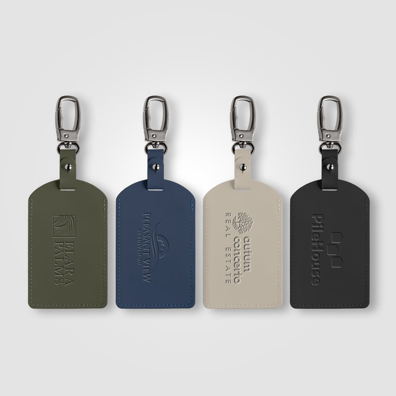 Malmö Recycled Plastic Metal Carabiner Luggage Tag - Deboss-zoom-