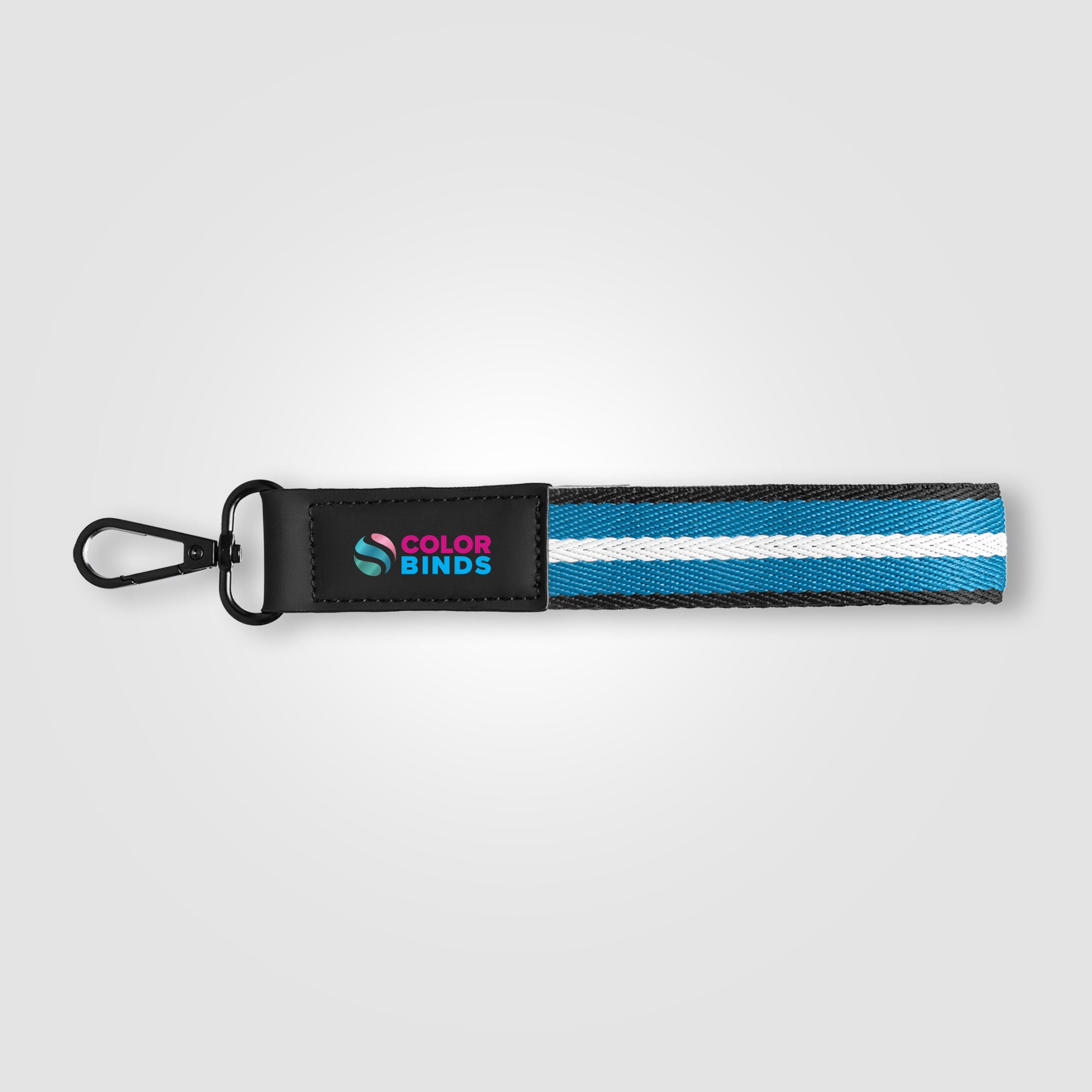 Newport rPET Woven Chevron Snap Trigger Keychain - 7.5" W x 1" H - ColorJet-zoom-4