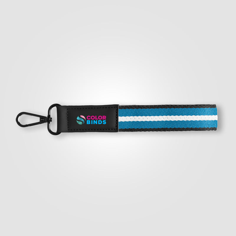 Newport rPET Woven Chevron Snap Trigger Keychain - 7.5" W x 1" H - ColorJet-zoom-