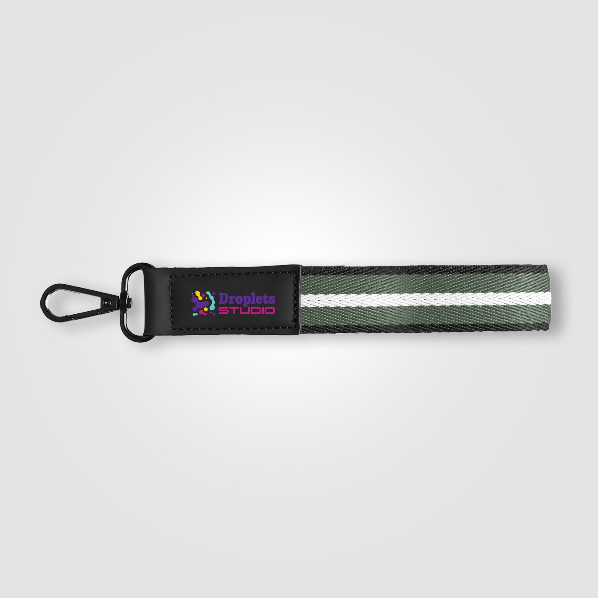 Newport rPET Woven Chevron Snap Trigger Keychain - 7.5" W x 1" H - ColorJet-3