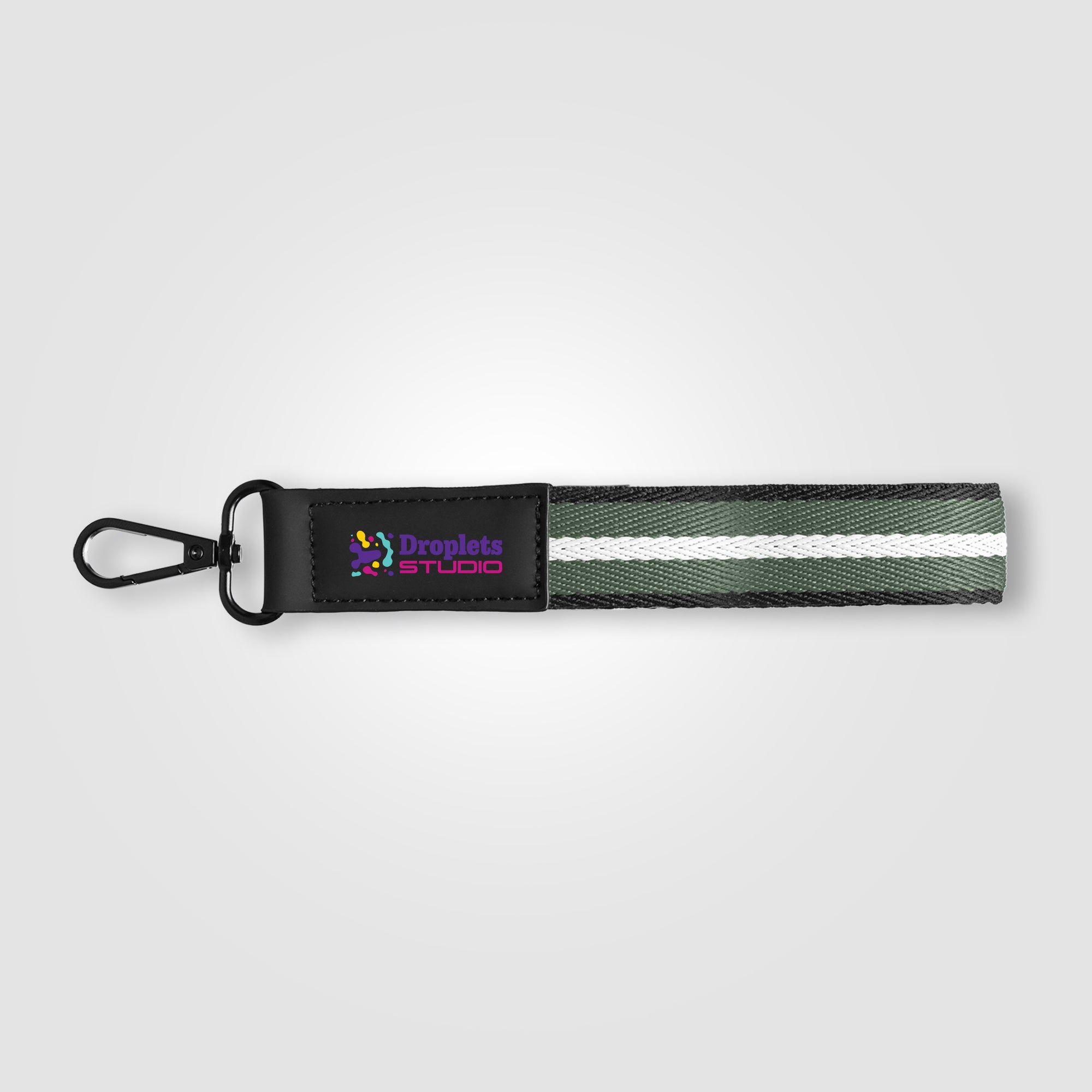 Newport rPET Woven Chevron Snap Trigger Keychain - 7.5" W x 1" H - ColorJet-zoom-3