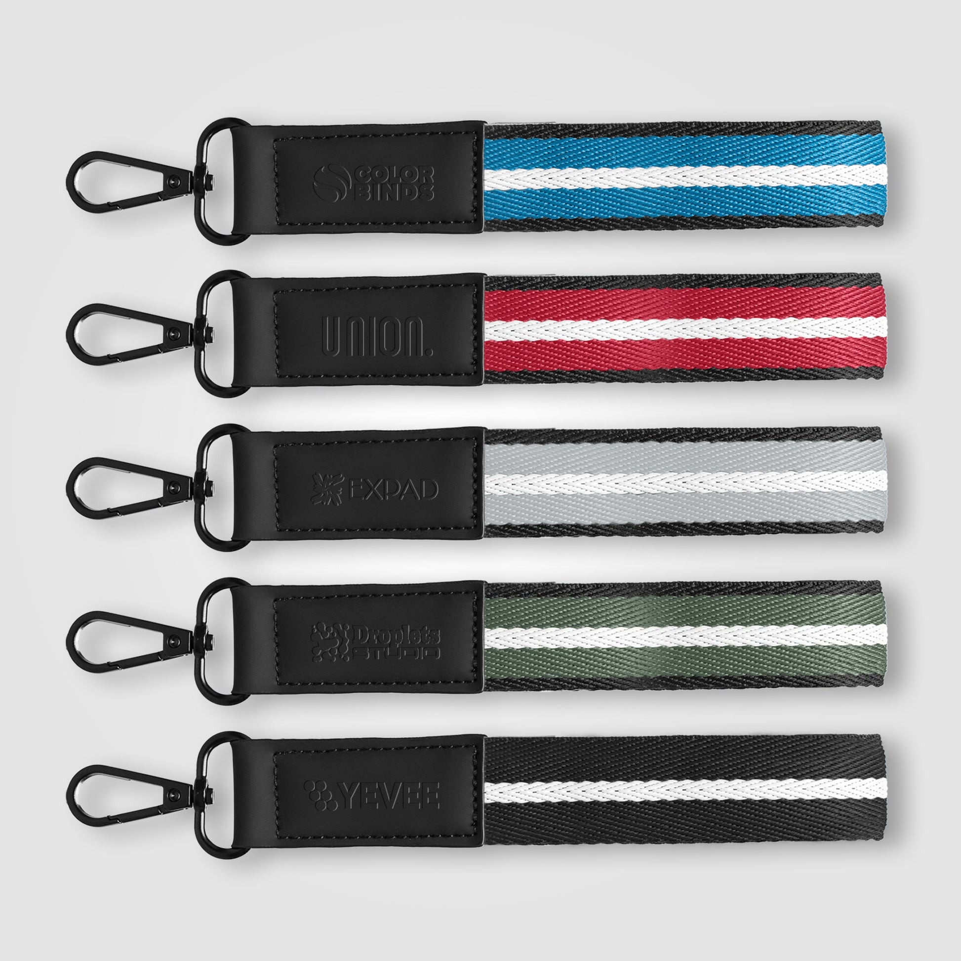 Newport rPET Woven Chevron Snap Trigger Keychain - 7.5" W x 1" H - Deboss-1