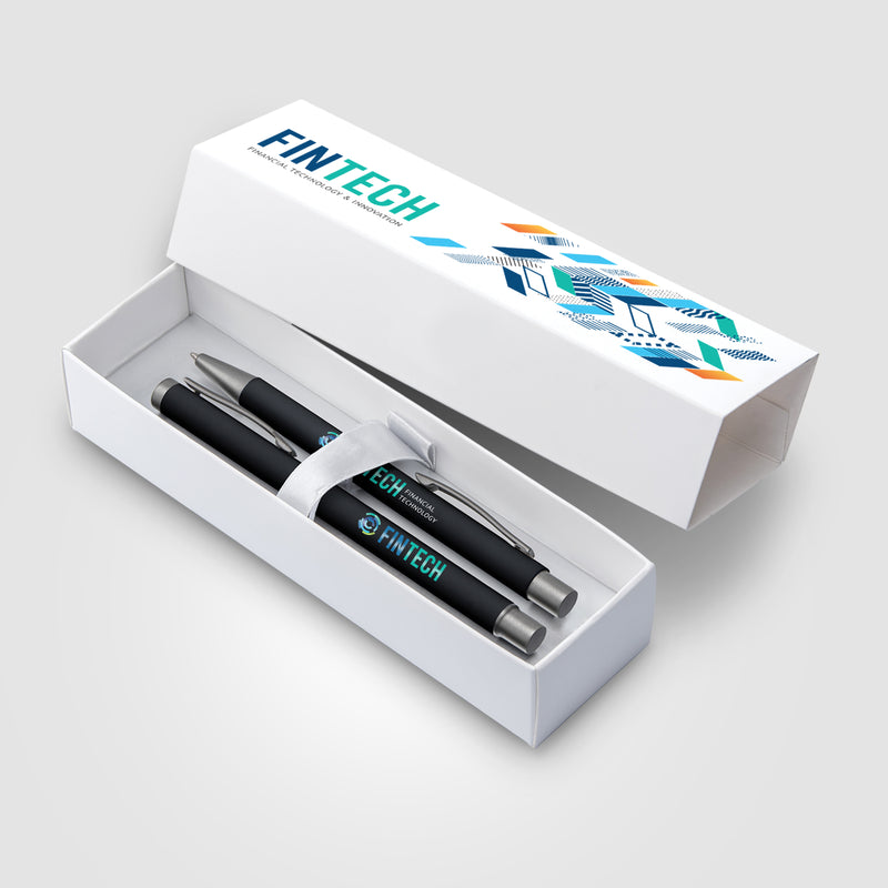 Bowie Ballpoint & Rollerball Gift Set - ColorJet on Pens & Box-zoom-