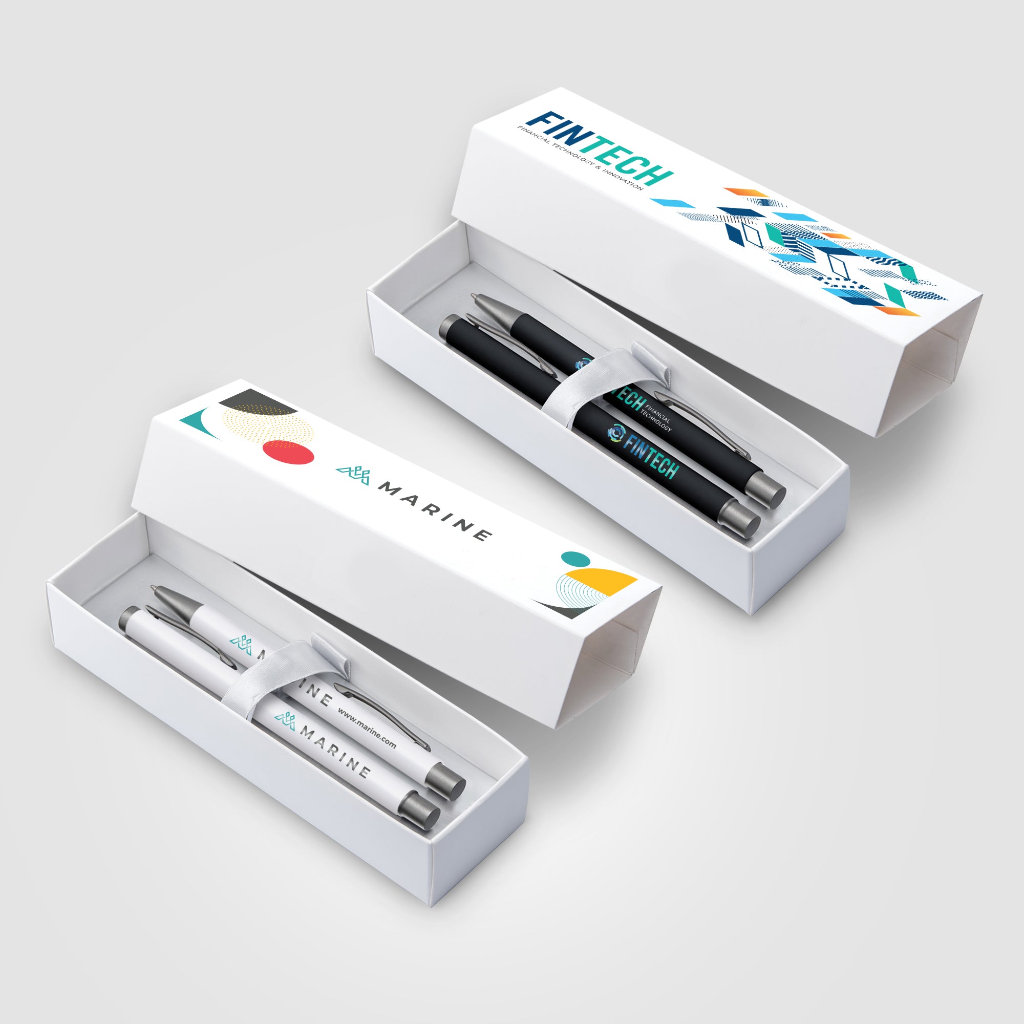 Image of the Bowie Ballpoint & Rollerball Gift Set - ColorJet on Pens & Box promotional product, SKU GHA-C.