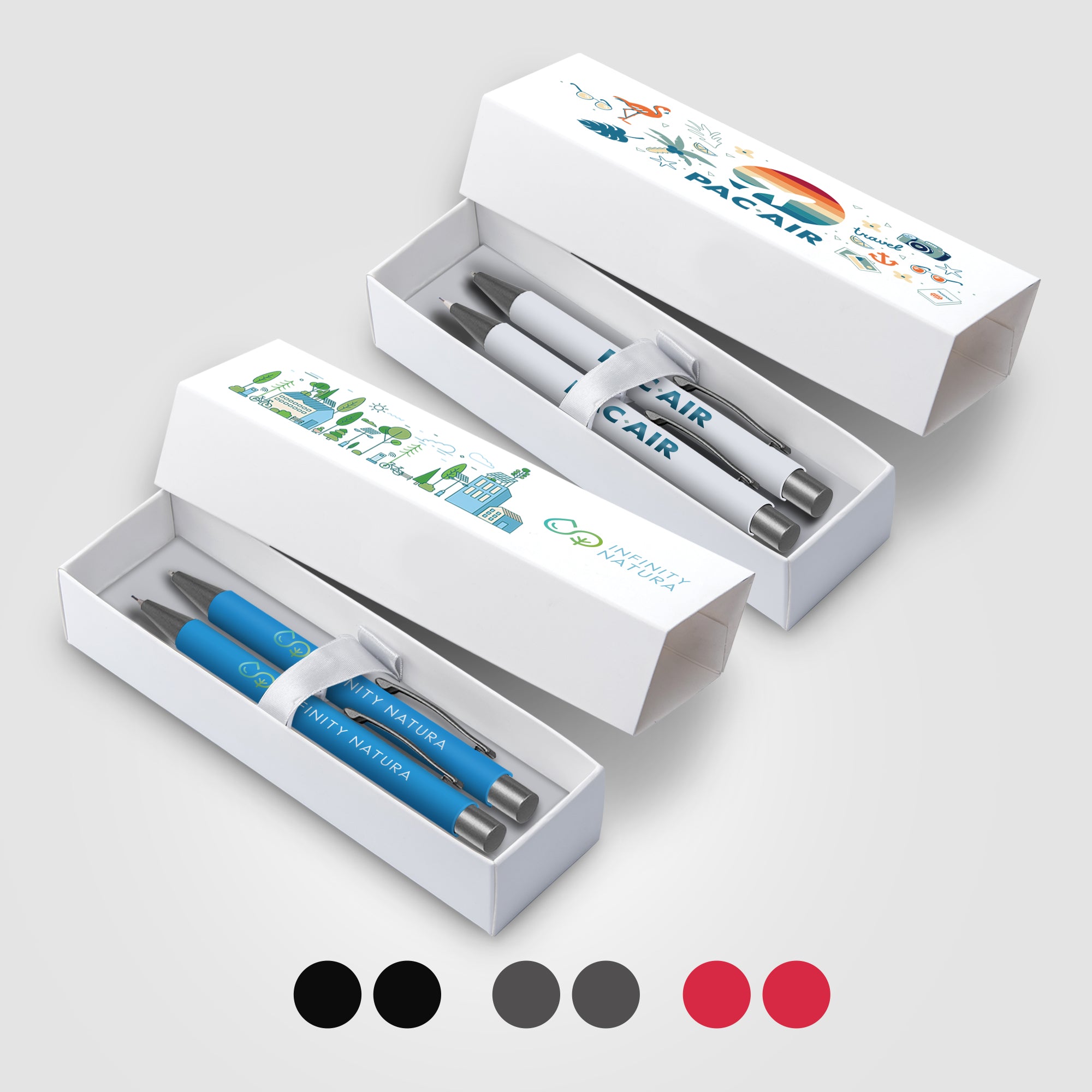 Image of the Bowie Pen & Pencil Gift Set - ColorJet on Pen, Pencil & Box promotional product, SKU GHF-C.