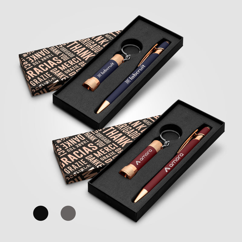 Ellipse & Chroma Softy Rose Gold Classic Thank You Gift Set - Laser-zoom-