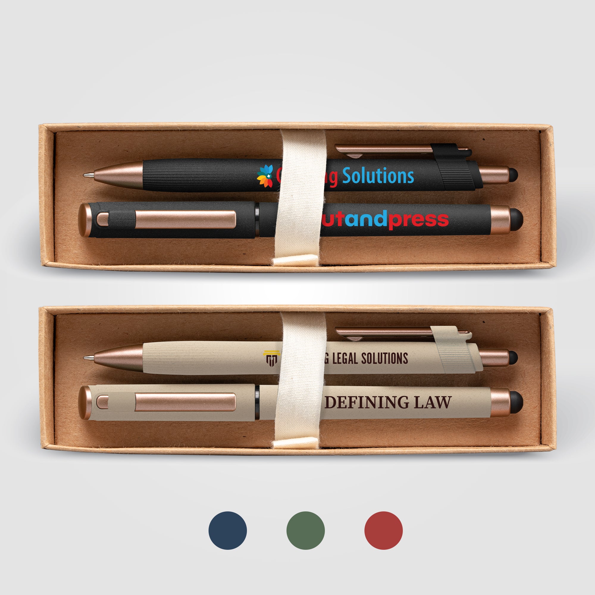 York Recycled Plastic Bronze Trim Pen Gift Set-zoom-1