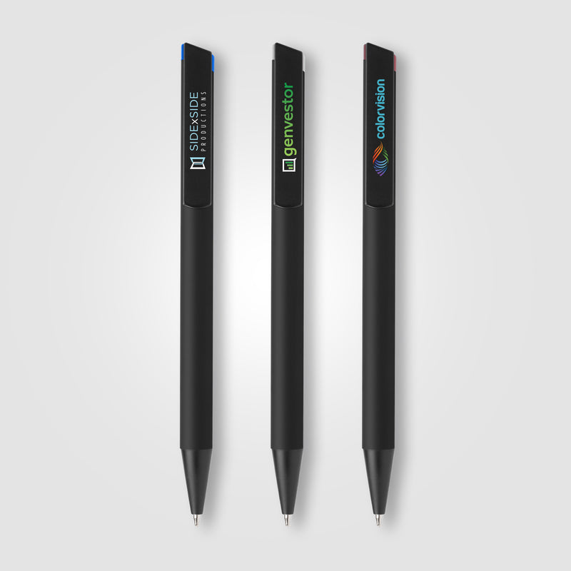 Volos Recycled Aluminum Ballpoint Pen - ColorJet on clip-zoom-