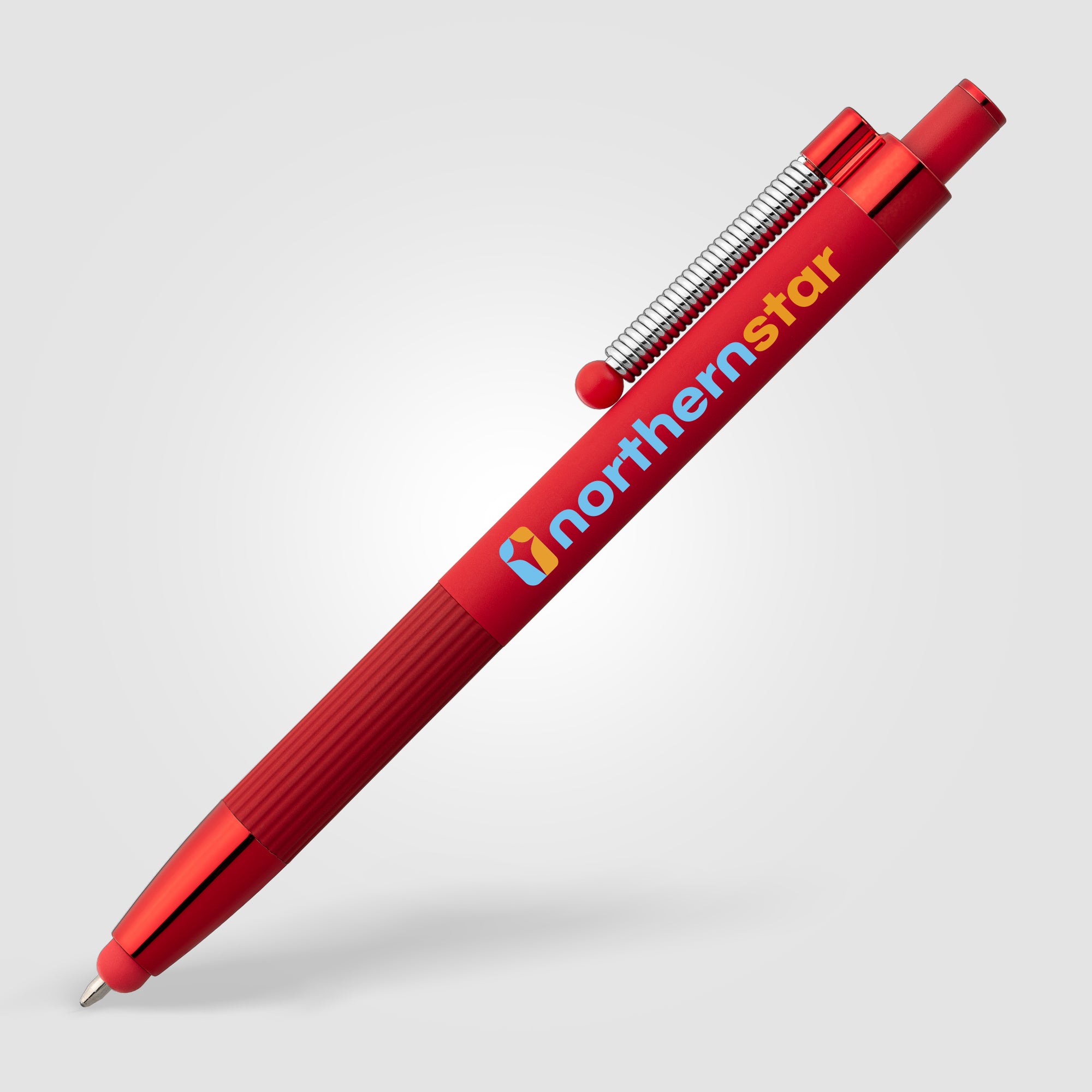 Lisbon Recycled Aluminum Monochrome Fidget Stylus Pen -ColorJet-zoom-3