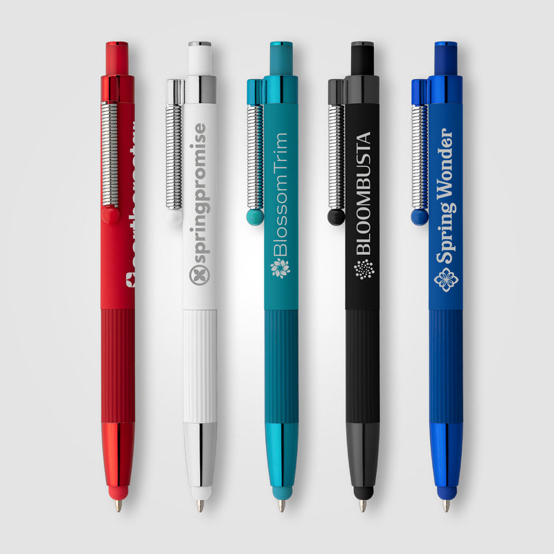 Lisbon Recycled Aluminum Monochrome Fidget Stylus Pen-zoom-