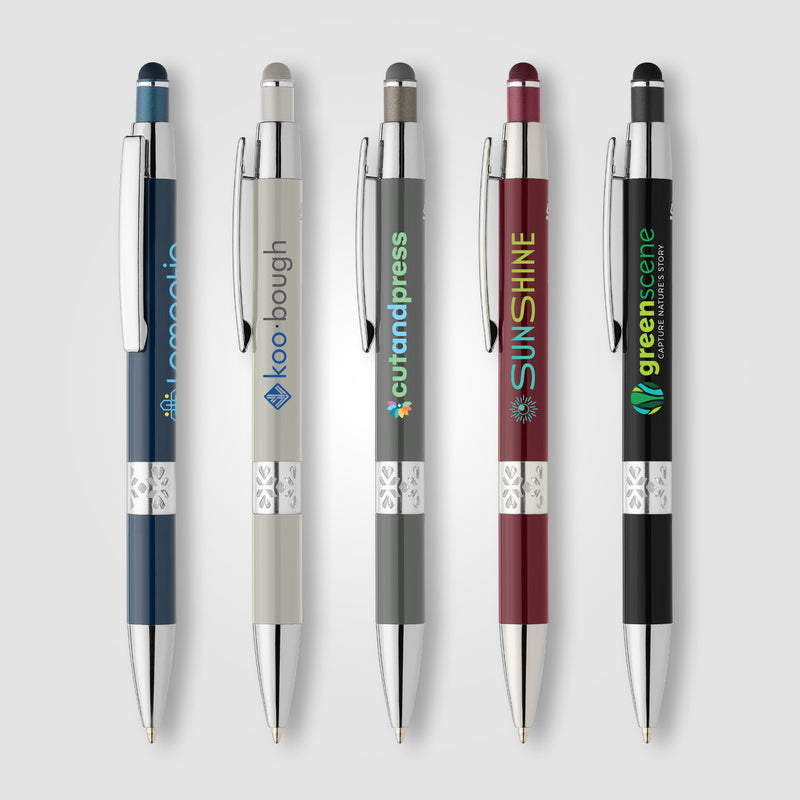 Adorn Recycled Aluminum Chrome Trim Stylus Pen - ColorJet-zoom-