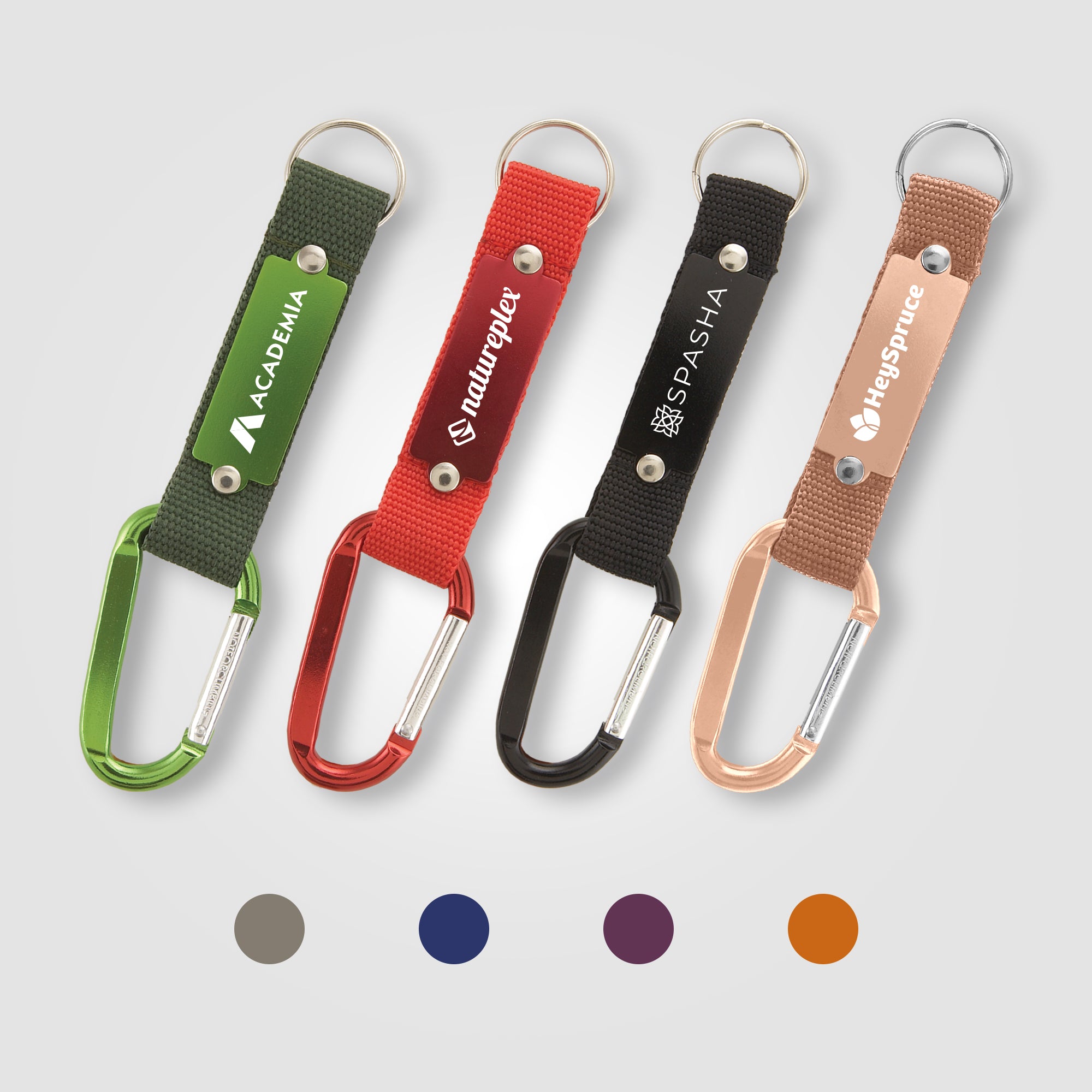 Strap Happy Keychain - Laser Engraved Key Tag with Carabiner & Mesh Strap-zoom-1