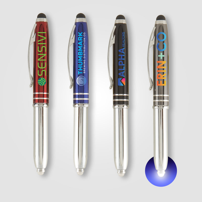 Vivano Duo w/LED Light & Stylus - ColorJet - Full-Color Metal Pen-zoom-