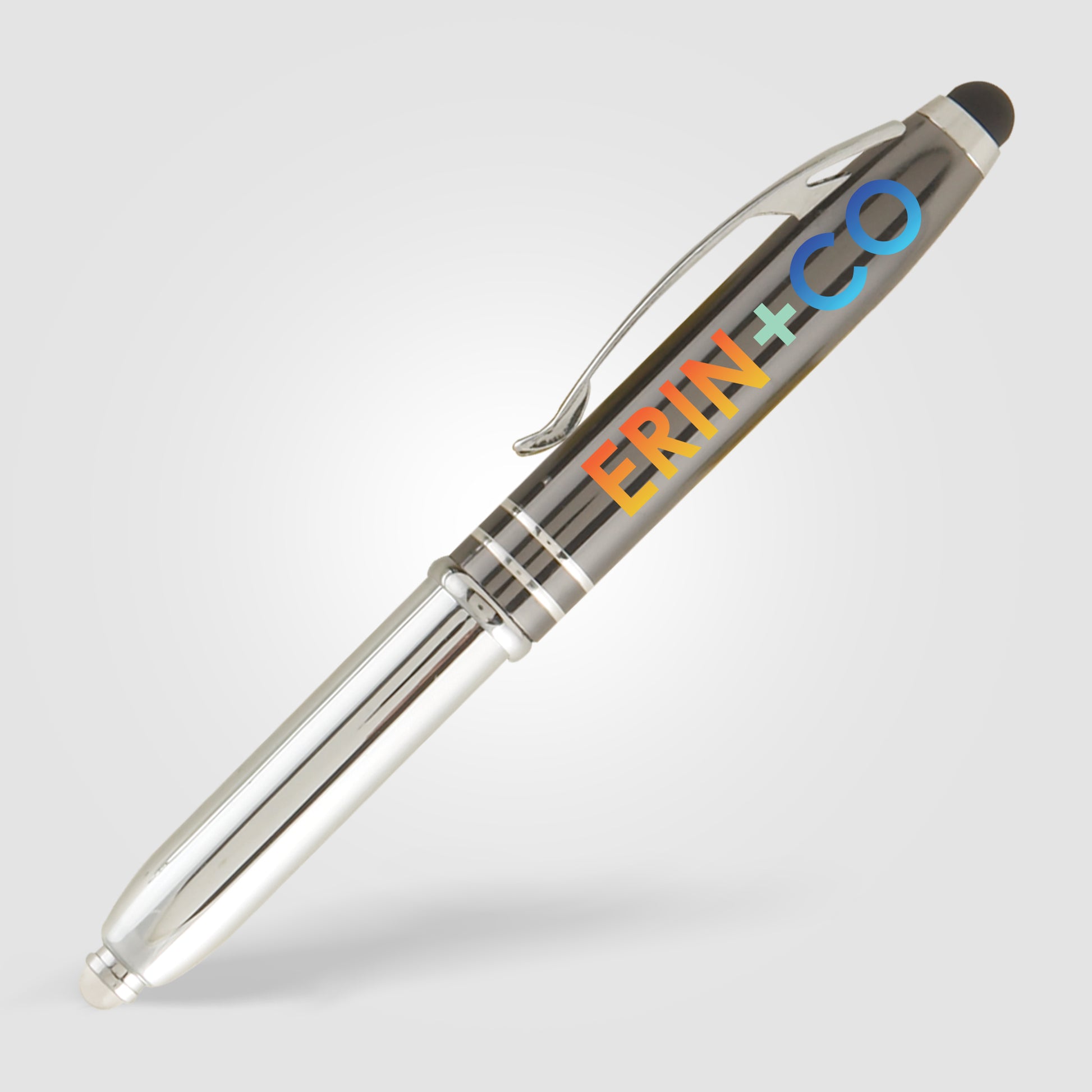 Vivano Duo w/LED Light & Stylus - ColorJet - Full-Color Metal Pen-4